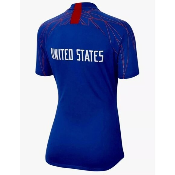 NIKE USA National Team Womens Large  Squad Blue Red Soccer Top Jersey New - Picture 2 of 2